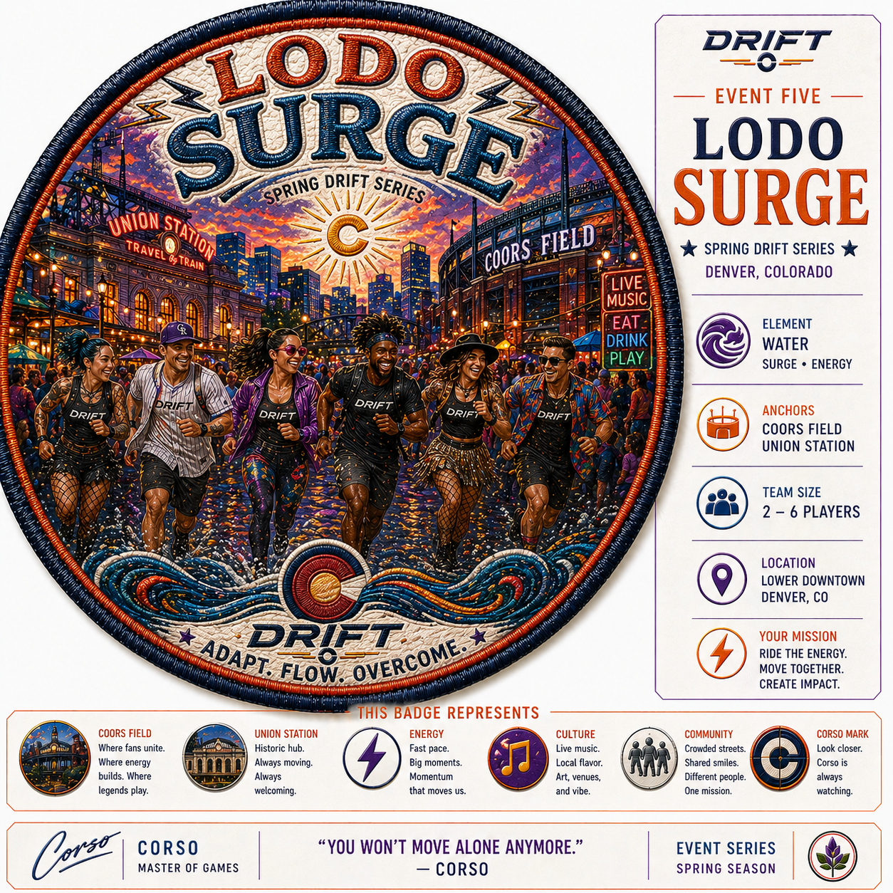 LoDo Surge embroidered patch
