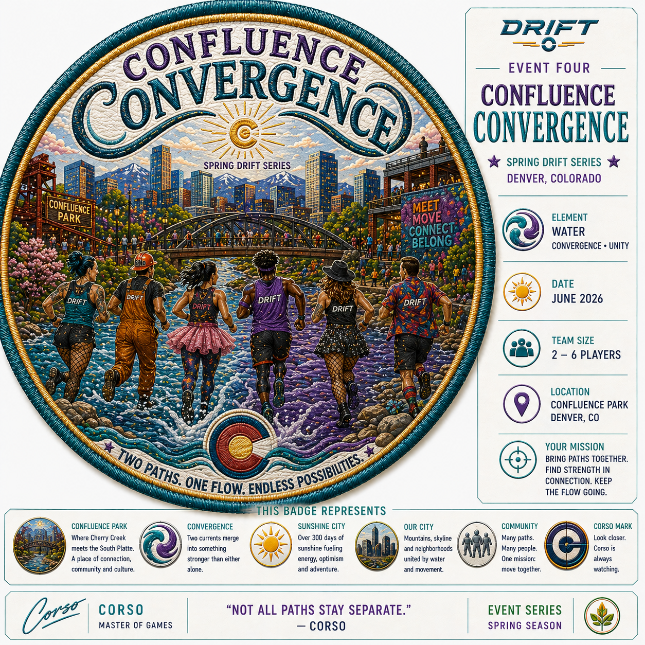 Confluence Convergence embroidered patch