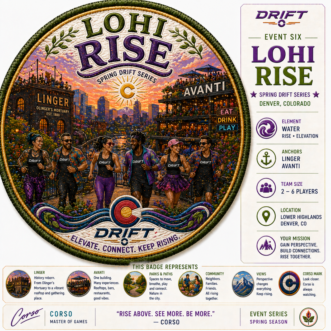 LoHi Rise embroidered patch