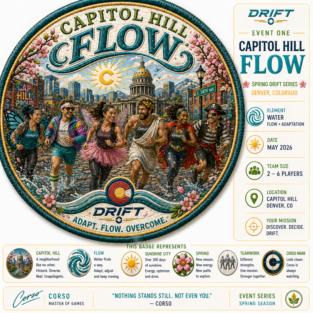 Capitol Hill Flow embroidered patch